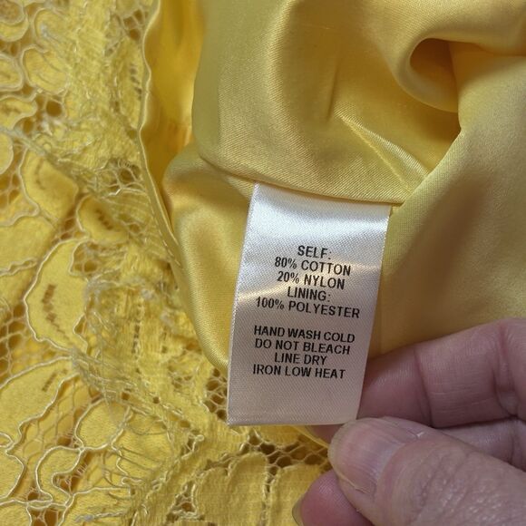 Lulus Dress Women’s Small S Yellow Floral Party Lace Lined Sweet Blossom - Picture 12 of 12